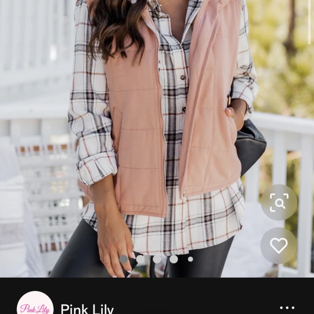 Pink Lily cozy apricot vest new sz small